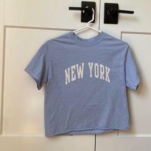 Blue Brandy Melville Cropped shirt